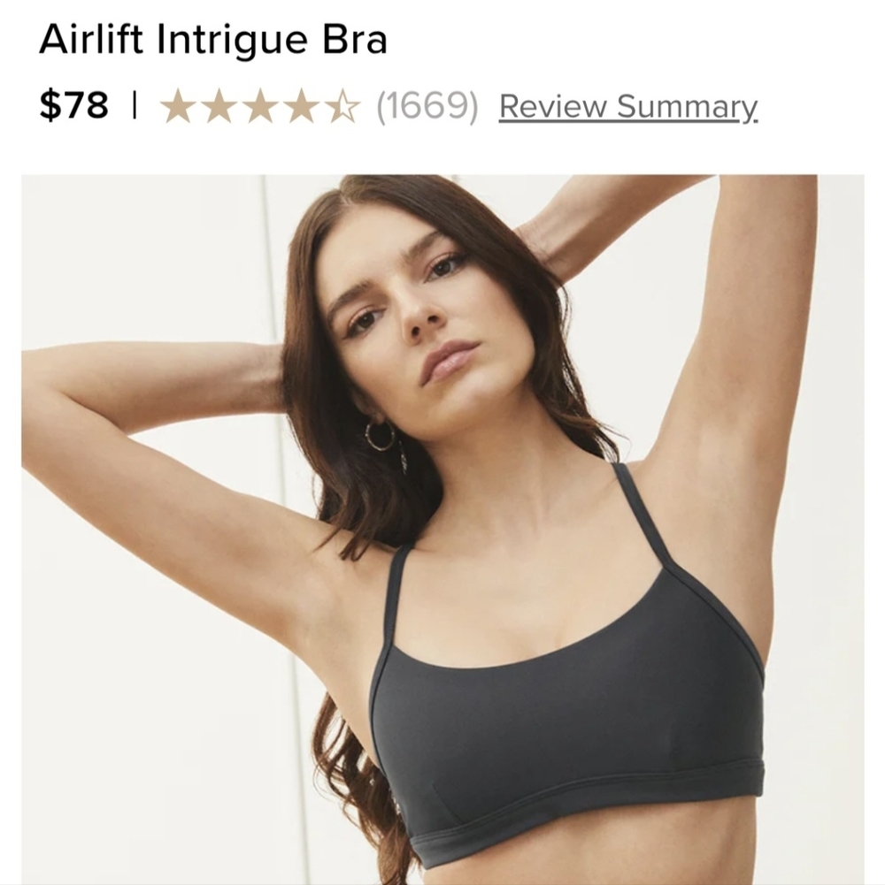 ALO Yoga Anthracite Airlift Intrigue Bra Large